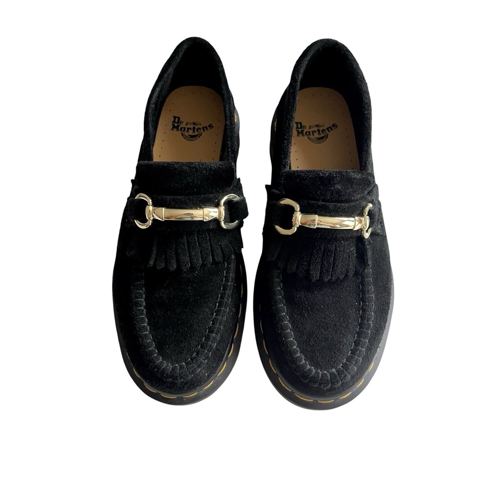 Dr. Martens Adrian Snaffle Loafers Black Suede US 5 EU 36 Shoes Dark Academia - Picture 7 of 16